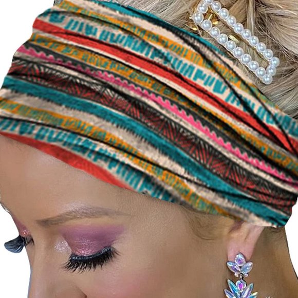 STRIPED COLORFUL PRINT HEADBAND - Picture 3 of 3